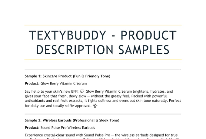 write tailored product descriptions
